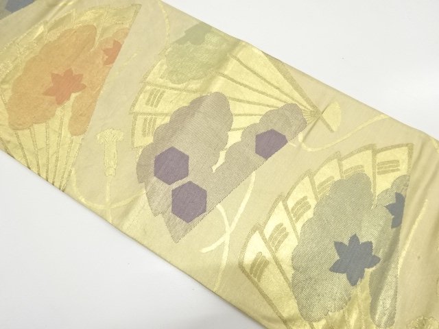 JAPANESE KIMONO / ANTIQUE HINOKI CYPRESS FAN / WOVEN CLOUD / MAPLE / T